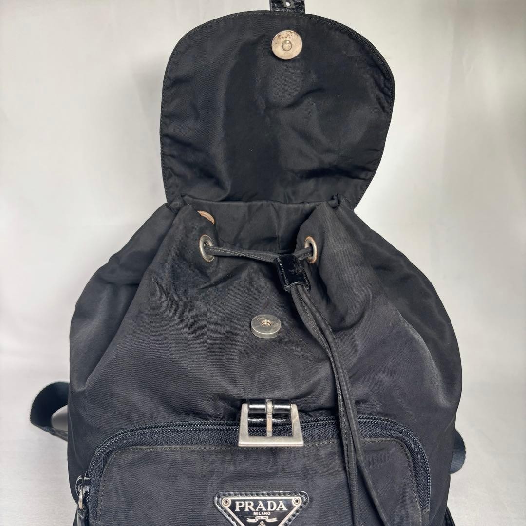 Prada drawstring backpack Tessuto nylon white tag… - image 9