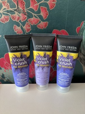 John Frieda Violet Crush for Blondes Shampoo x 2 & Conditioner für blondes Haar 