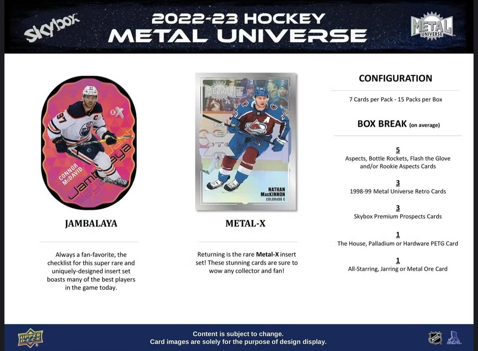 2022-23 Upper Deck Skybox Metal Universe Hockey Hobby Box - Image 2 of 4