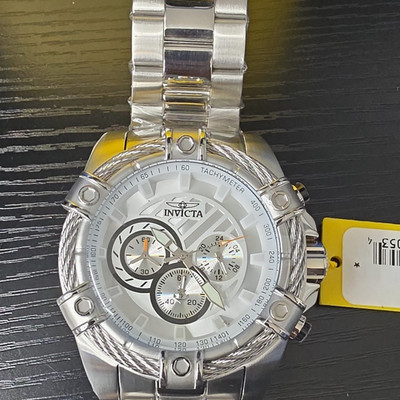 Invicta Ocean Voyage Men's Quartz Chronograph Silver Steel Bracelet 52mm Box