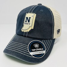 TOTW NCAA Navy Midshipmen Blue Beige  Trucker Hat Cap Mens Snapback Adjustable