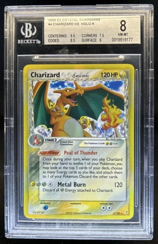 2006 Pokemon EX Crystal Guardians Charizard Holo #4/100 BGS 8