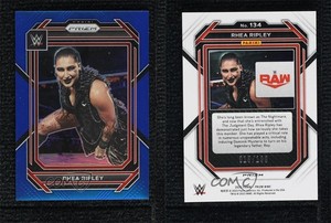 2023 Panini Prizm WWE Blue Prizm /199 Rhea Ripley #134