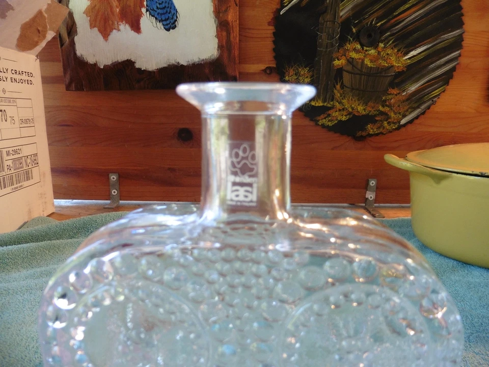 Jarrón Botella Grapponia Niñera Riihimaen Lasi De Colección Vidrio Transparente Hecho en Finlandia Foto 2 de 4