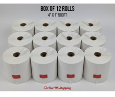 Direct Thermal Shipping Labels 4" x 1" 500ft Roll for Zebra Desktop 12-Pack