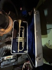 brass horn vintage Cornett Maybe Trumpet I Have No Clue. It Says Conn