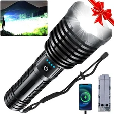 Rechargeable Flashlights High Lumens, 5000.000 Lumens Super Bright Black 
