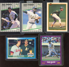 RARE Athletics LOT of 5 TIFFANY & Fleer Glossy Canseco, R. Henderson, McGwire