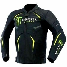 Nueva chaqueta de cuero biker Monster Energy Racing, chaqueta de cuero MotoGP.