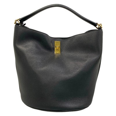Celine 16 Bucket Bag Handbag Black Supple Grained Calfskin