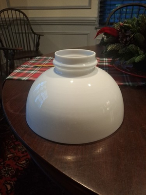 #ad 10” Fitter White Milk Glass Hurricane Lamp Shade w Rippled Top 6”Tall $40.00