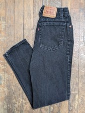 VTG Levi's 512 Slim Fit Taper Leg Jeans Women  s Size 9 Med Made in USA Black 90s