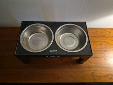 Adjustable Pet Dog Feeder Bowl Elevated Raised Stainless Steel Food Water Stand