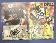Autographed Marcus Allen &amp; Eric Dickerson Sports Card.