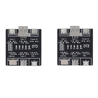 2 STÜCKE DT3 Datenkabel-Testplatine Typ-C USB C Micro-USB-Kabeltester USB T6847