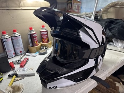 Fox Racing V1 ST-1585 Full Face Motocross Helmet L 59-60cm White/Balck W/Goggles
