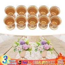 10 Pcs Trumpet Gold Metal Vases Wedding Party Centerpieces Retro Decor Vase