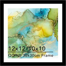 Wood 12x12 Frame Black with 10x10 Mat, for 30 x 30cm Diamond Art - 1 Pack