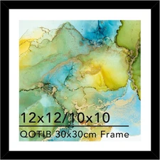 Wood 12x12 Frame Black with 10x10 Mat, for 30 x 30cm Diamond Art - 1 Pack
