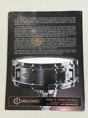 NOBLE & COOLEY ALLOY CLASSIC SNARE DRUM LAUNCH PROMO PRINT ZILDJIAN NLA
