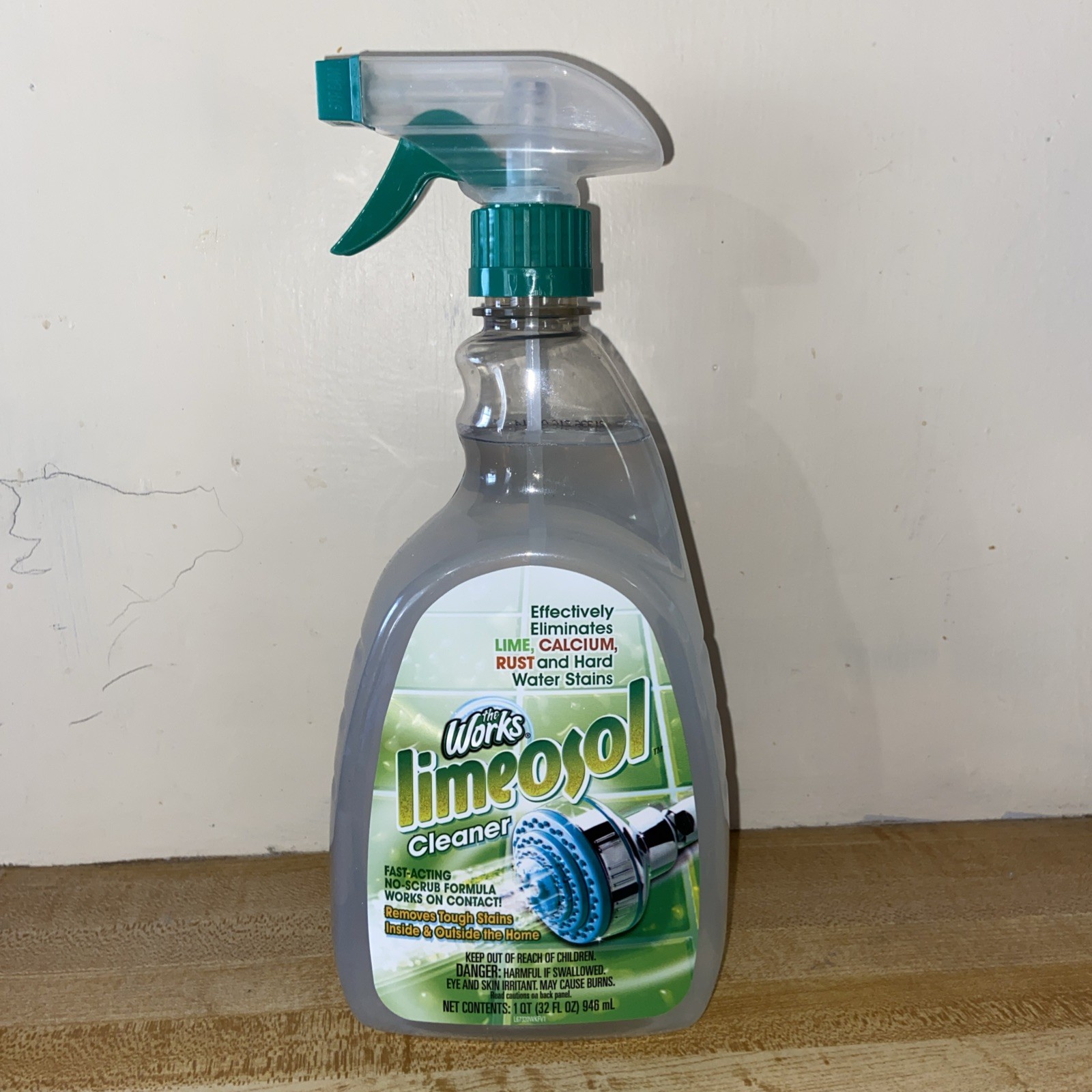 The Works LIMEOSOL 32 oz SPRAY Lime Calcium Rust Hard Water Cleaner Limesol