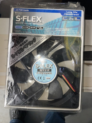 S-FLEX SFF21F S-FDB Bearing 120mm ultra-quiet case fan 63.7 CFM. 28.0dBA. DC12.