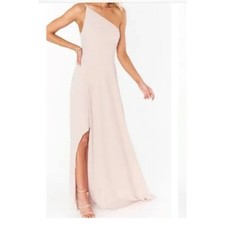 Show Me Your Mumu Shannon One Shoulder Maxi Dress M dusty blush Chiffon