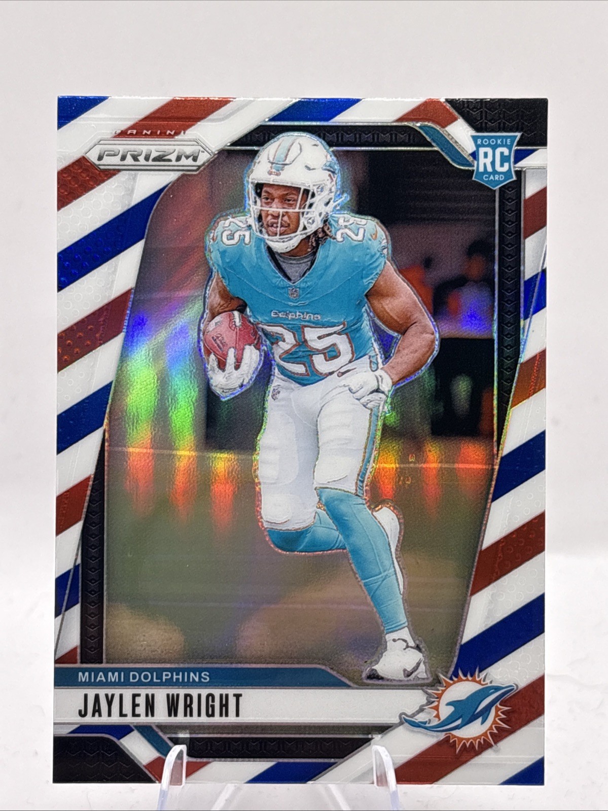 2024 Panini Prizm - Rookies Jaylen Wright #348 Red White & Blue Prizm (RC)