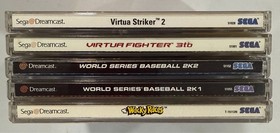 5 Dreamcast Games Lot - CIB, Complete - Virtual Striker 2, Wacky Races, VF3