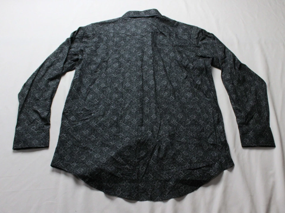 Camisa Western Panhandle Para Hombre Manga Larga Diamante Paisley EJ3 Negra Grande Nueva Con Etiquetas Foto 3 de 3