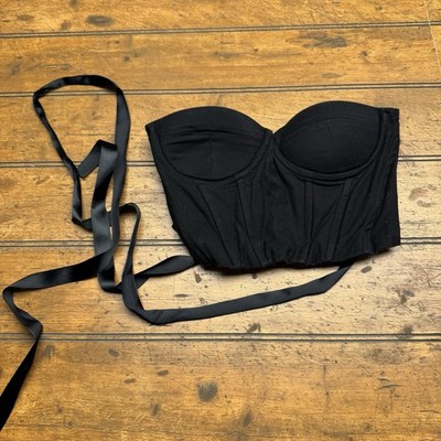 Princess Polly Corset Top Womens Love Black Lace Up Padded Boned Lined Hot Club