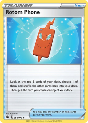 ROTOM PHONE 064/073 UNCOMMON CHAMPION'S PATH POKEMON REVERSE HOLO NM
