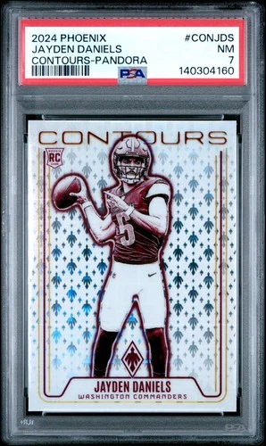 2024 PANINI PHOENIX CONTOURS PANDORA #CONJDS JAYDEN DANIELS ROOKIE RC PSA 7