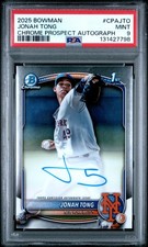 2025 BOWMAN CHROME PROSPECT AUTO #CPAJTO JONAH TONG PSA 9