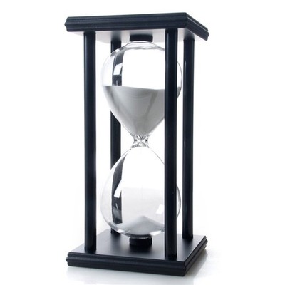 Bellaware 60 Minutes Hourglass, Wood Sand Timer White 60 min, 