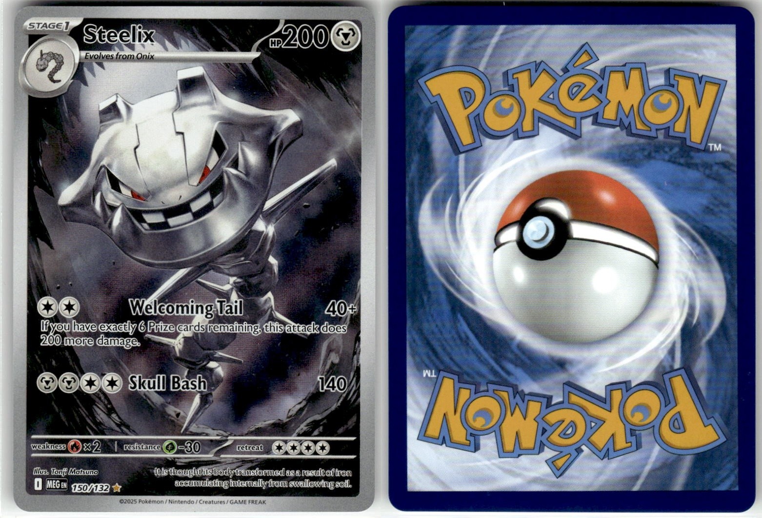 STEELIX - 150/132 - ILLUSTRATION RARE - MEGA EVOLUTION - POKEMON - - LP