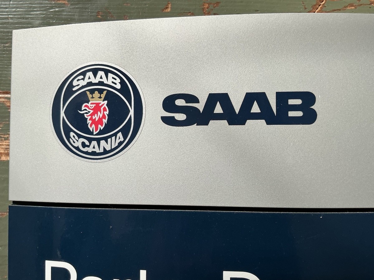 ORIGINAL GENUINE SAAB DEALER PARTS SIGN OLD STYLE LOGO | eBay