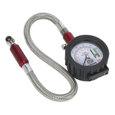 #ad Sealey Tstpdg02 Tyre Pressure Gauge With Tyre Tread Depth Gauge Flexible Hose GBP 50.98