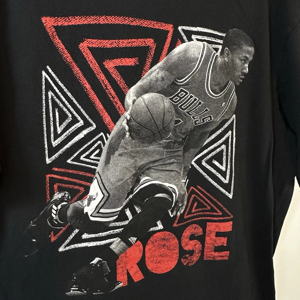 Adidas Derrick Rose Chicago Bulls Camiseta Adulto XL Negro Estampado Gráfico NBA Foto 3 de 4