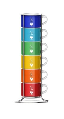 Bialetti Stackable Espresso Cups   Set Multicolor Porcelain Coffee Cups