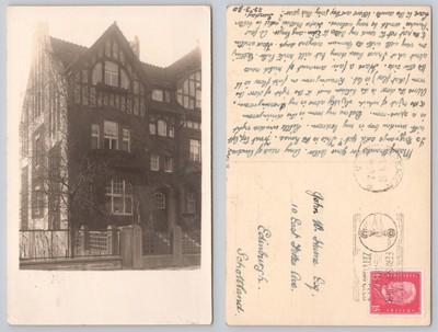 s23577 Unbekanntes Haus Bremen Deutschland RP Postkarte 1930 Stempel