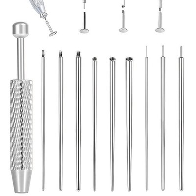 Uni-J Piercing Taper 12/14/16/18/20G, 9Pcs Tool Helper Set 