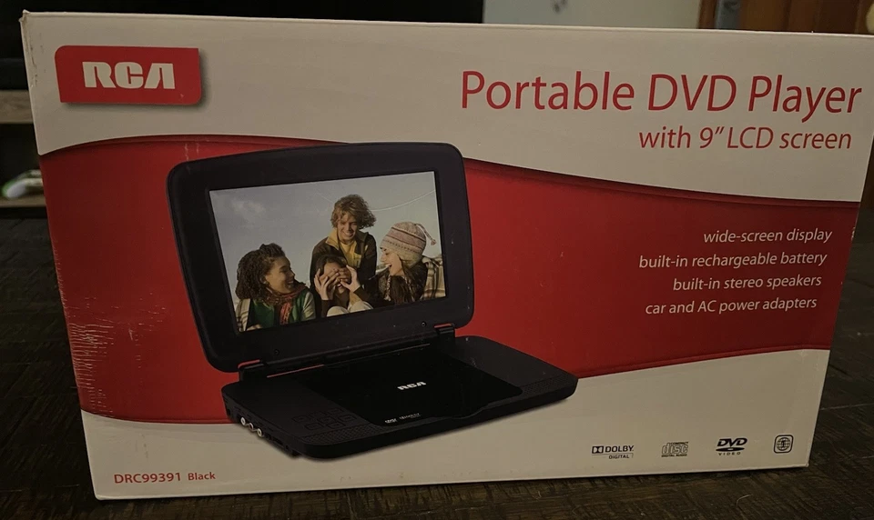 Портативный DVD-плеер RCA с 9-дюймовым ЖК-экраном, аккумуляторная батарея - Изображение 2 из 4