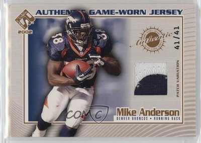 2002 Pacific Private Stock Reserve Variation 41/41 Mike Anderson #41 Patch 2d8