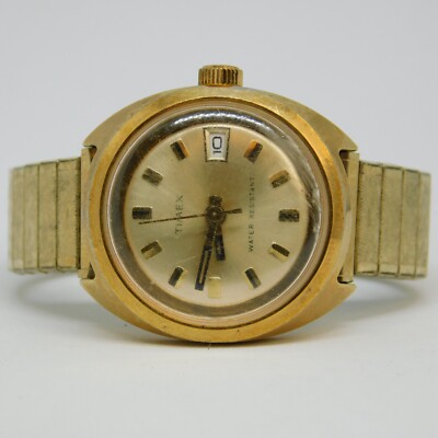 Vintage Timex Gold Tone Wind-up Women's Watch Sz. 5 1/4'' Doesn't Keeps Time