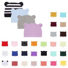 Baby Newborn Hat Beanie Ears Bear Hats Cap Boys Girls Infant Soft Colours 0-3M