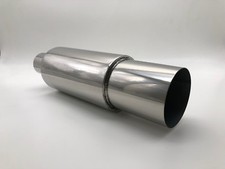 SCARICO SPORTIVO DIAMETRO 87 MARMITTA AUTO UNIVERSALE TUNING ACCIAIO CROMATO CAR