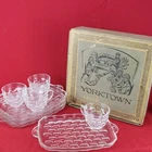 Vintage 8 Pc. Yorktown Snack Set - Federal Glass Co. (4 Plates & 4 Cups) w/ box