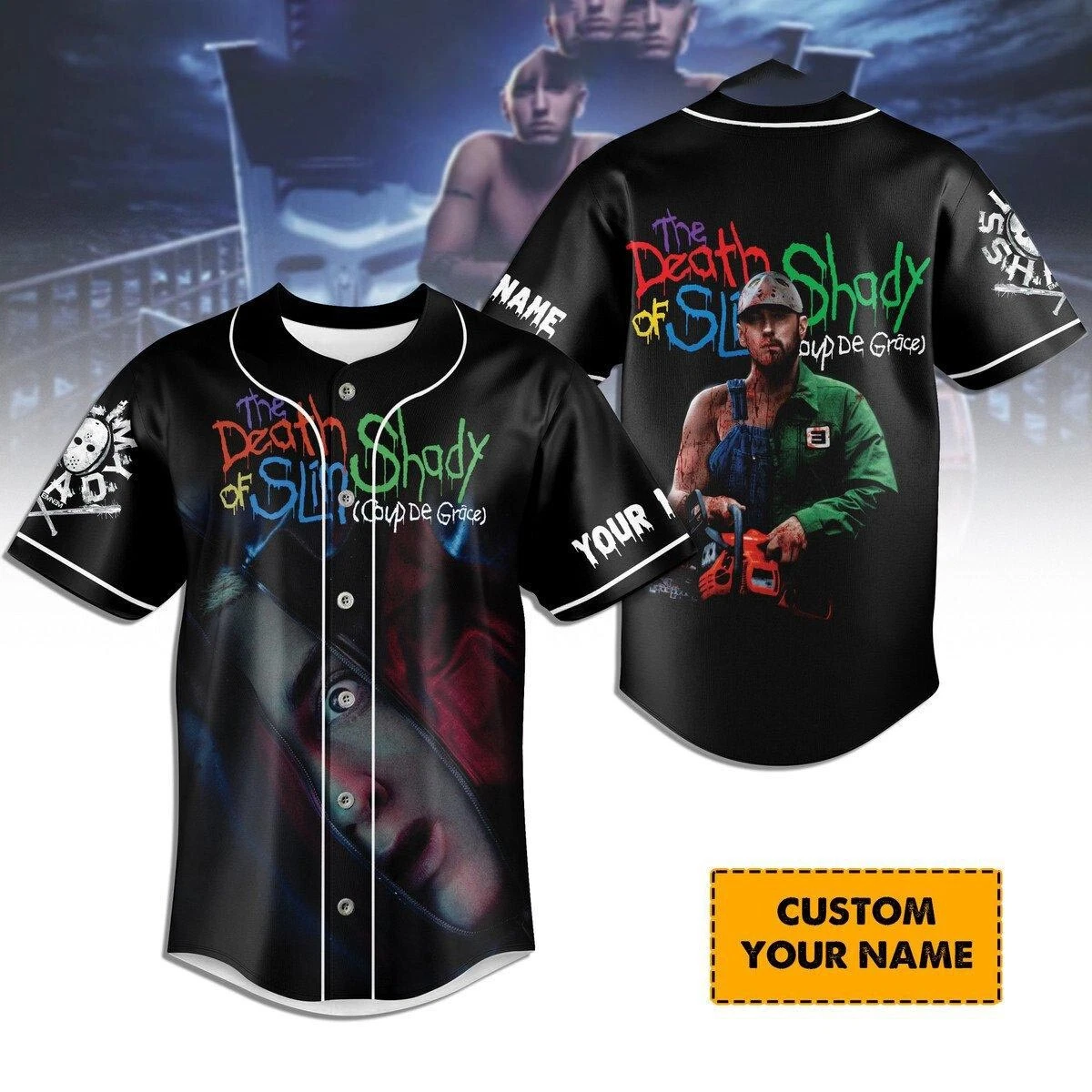 Eminem Coup De Grace Slim Shady Personalized Baseball Jersey Shirt