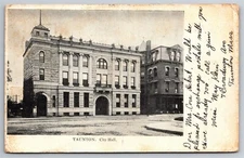 City Hall Taunton MA Early Postal Collector C1906 UDB Postcard T12